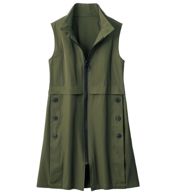 ルフラン（ルフラン）の「季節の変わり目に便利なロングベスト（ベスト）」｜カーキ