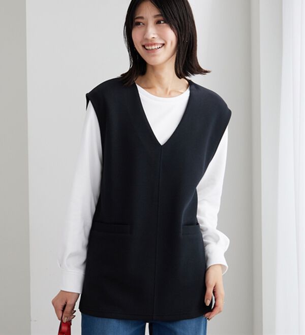 BELLUNA（ベルーナ）の「静電気防止インナー付Ｖネックベストアンサンブル（アンサンブル）」｜詳細画像