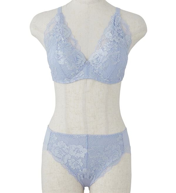 LAVIENNE（ラヴィエンヌ）の「すっぽりフルカップブラ＆ショーツ（ブラジャー＆ショーツセット）」｜ブルー
