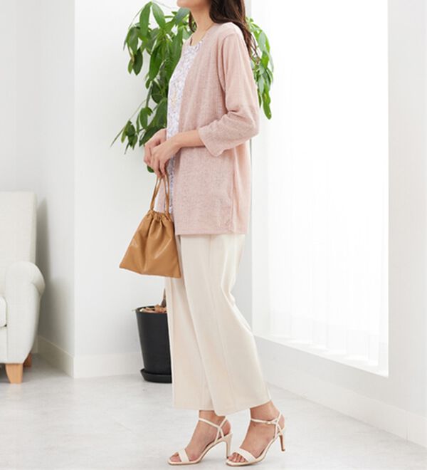 BELLUNA（ベルーナ）の「シフォンプリントカーディガンアンサンブル（アンサンブル）」｜詳細画像