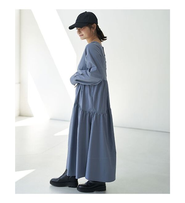 BELLUNA（ベルーナ）の「ウエストギャザーゆったりワンピース（その他ワンピース）」｜詳細画像