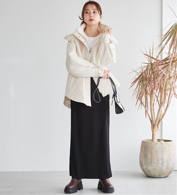 RANAN（ラナン）の「２ｗａｙボリューム袖ライトダウンキルティングアウター（ハーフコート）」｜詳細画像