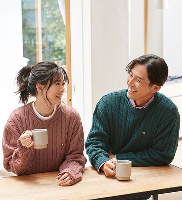 「＜アーノルド　パーマー＞ワンポイントケーブルニット（メンズニット・セーター）」｜詳細画像