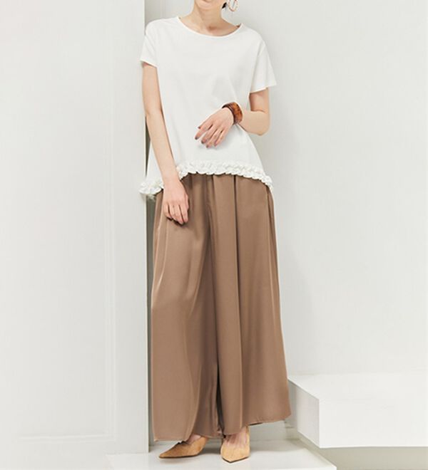 RANAN（ラナン）の「サテンワイドパンツ（ワイドパンツ・ガウチョ）」｜詳細画像