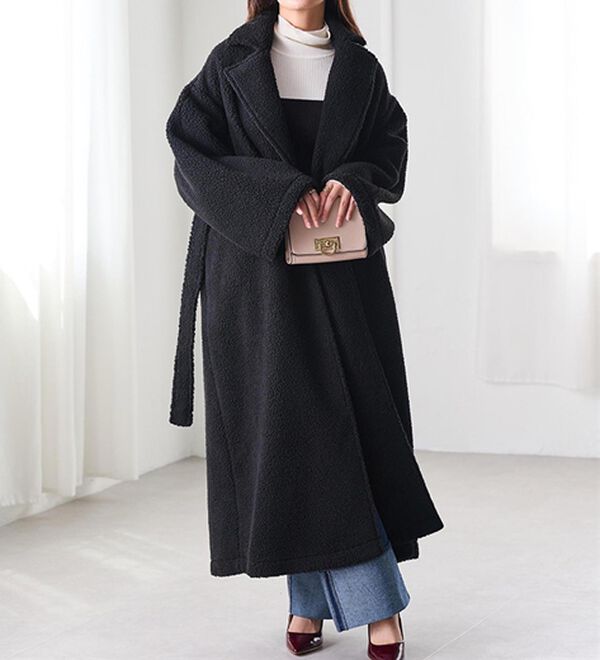 【新品未使用 フルール】完売 入手困難 ミラーナイン ボアコート ロングコート スタンドカラーロングコート《カポック》 (AY-23A100-01) | | 紳士服