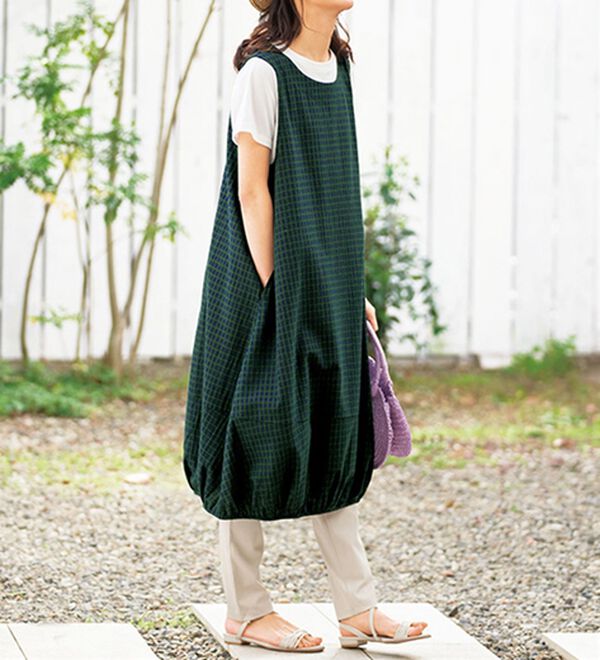 BELLUNA（ベルーナ）の「綿１００％ポケット付コクーンワンピース（その他ワンピース）」｜詳細画像