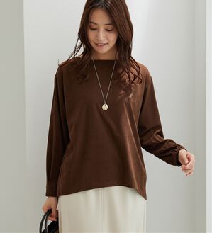 BELLUNA（ベルーナ）の「ふんわりコーデュロイ素材プルオーバー（カットソー）」｜ブラウン