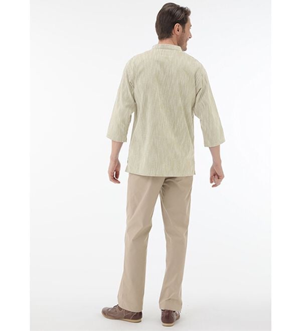 「ざっくり木綿のゆったりリラックスシャツ（メンズシャツ）」｜詳細画像