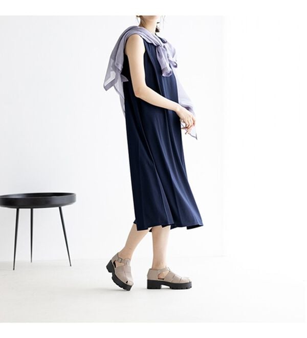 GeeRA（ジーラ）の「フレアーシルエットロングワンピース　ノースリーブ（その他ワンピース）」｜詳細画像