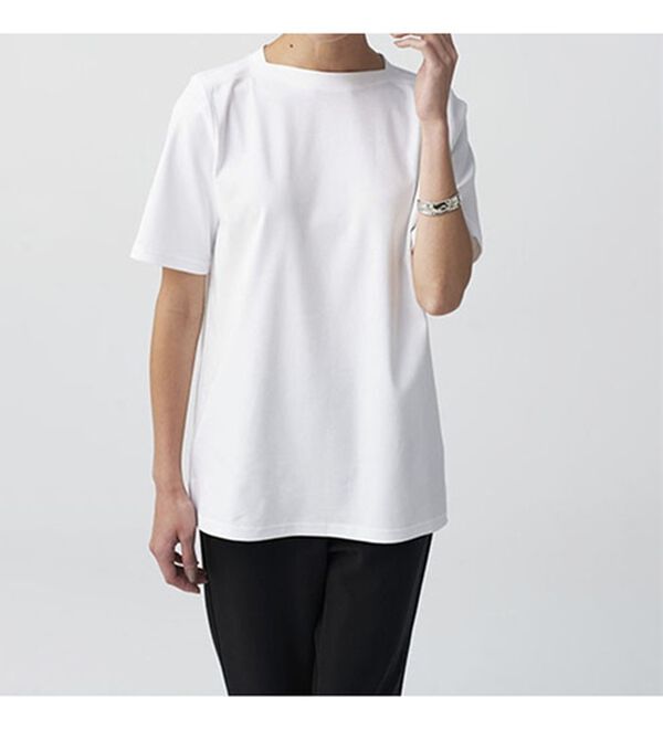 BELLUNA（ベルーナ）の「艶やか綿１００％シンプルプルオーバー（カットソー）」｜詳細画像