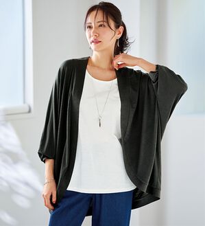 BELLUNA（ベルーナ）の「クールスラブ素材ドルマンカーディガン（その他カーディガン）」｜黒