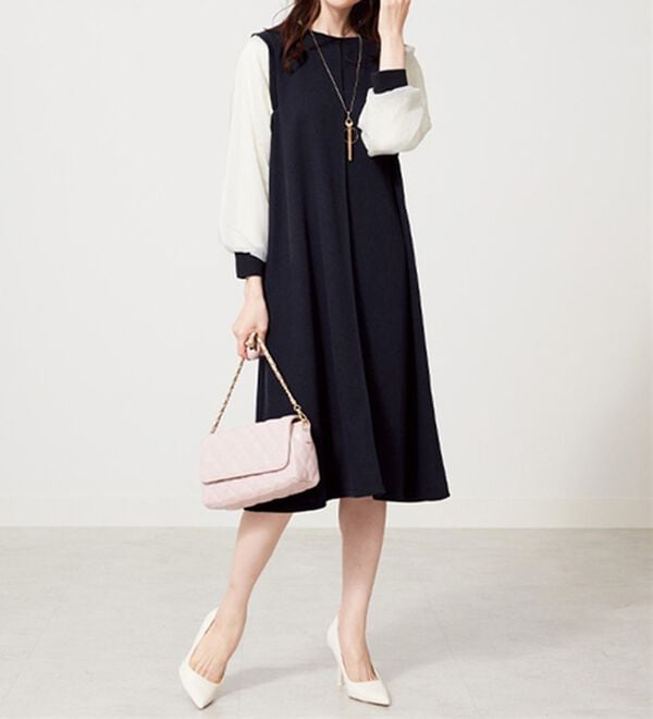 BELLUNA（ベルーナ）の「シアー袖デザインワンピース（その他ワンピース）」｜詳細画像