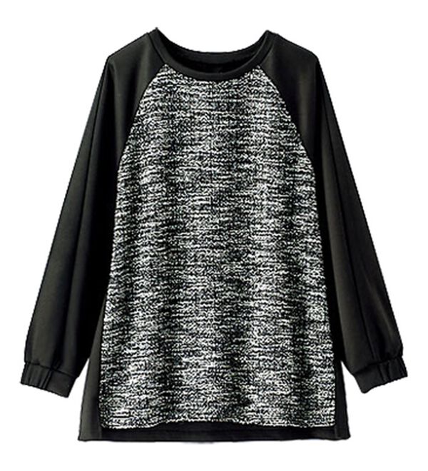 BELLUNA（ベルーナ）の「ツイード調切替デザインプルオーバー（カットソー）」｜詳細画像