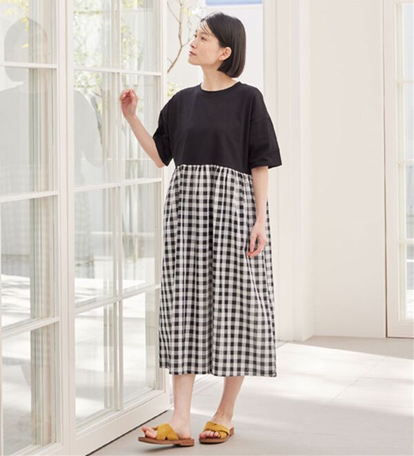 Viola e Viola（ヴィオラ エ ヴィオラ）の「さらひやりコーデ楽ちんドッキングワンピ―ス（ドッキングワンピース）」｜詳細画像