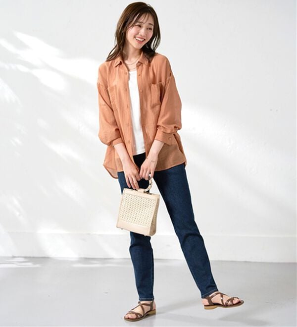 BELLUNA（ベルーナ）の「ほどよい透け感！シアー楊柳エアリーシャツ（シャツ）」｜詳細画像