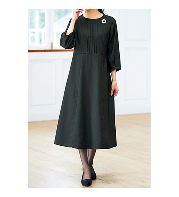 BELLUNA（ベルーナ）の「洗える！ケープ風ジャケットワンピースアンサンブル（ブラックフォーマル（喪服・礼服））」｜詳細画像