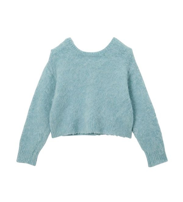 GeeRA（ジーラ）の「前後２ｗａｙクルーネックシャギーショートカーディガン（ニットカーディガン）」｜詳細画像