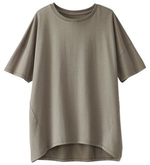 BELLUNA（ベルーナ）の「シュッと体型カバー！コクーンTシャツ（カットソー）」｜モカ