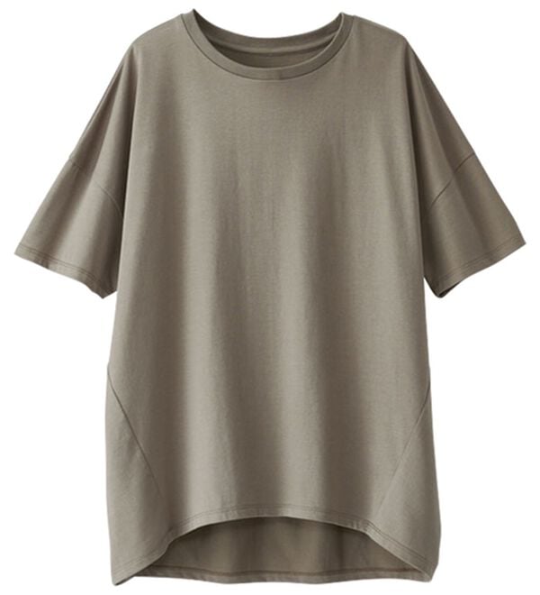 BELLUNA（ベルーナ）の「シュッと体型カバー！コクーンTシャツ（カットソー）」｜モカ