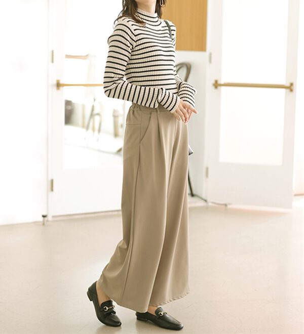 GeeRA（ジーラ）の「美脚ストレッチワイドパンツ（ワイドパンツ・ガウチョ）」｜詳細画像