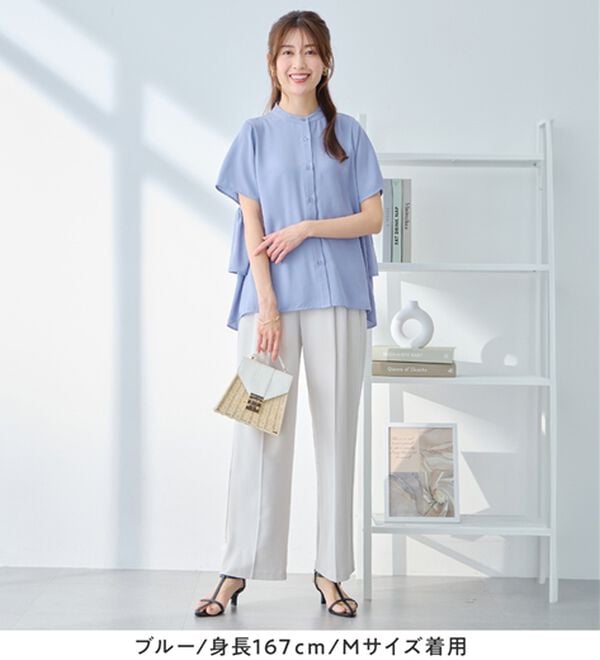 alotta（アロッタ）の「【イージーケア】バックフリルデザインブラウス（ブラウス）」｜詳細画像