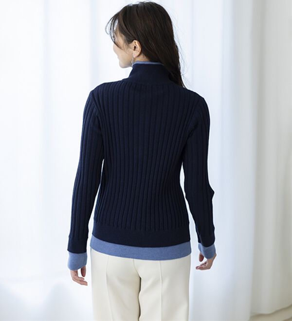 BELLUNA（ベルーナ）の「多ボタン使い配色ニットプルオーバー（ニット・セーター）」｜詳細画像