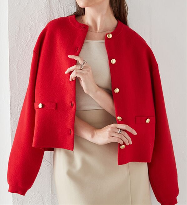 RANAN（ラナン）の「【4つの機能付き】洗える！ゴールド調ボタンニットカーディガン（ニットカーディガン）」｜詳細画像