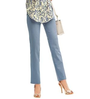 BELLUNA（ベルーナ）の「＜ベルクリーン＞抗菌防臭冷感ストレッチ美脚パンツ（フルレングスパンツ）」｜サックス