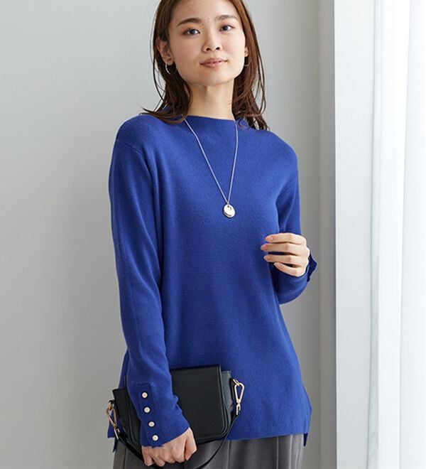 BELLUNA（ベルーナ）の「もちもち袖ボタンニットプルオーバー（ニット・セーター）」｜詳細画像