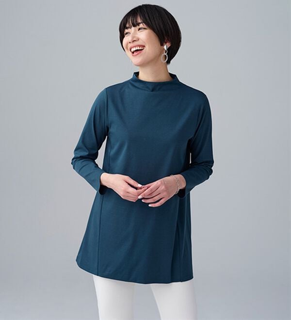 BELLUNA（ベルーナ）の「艶やかコットン１００％チュニック（チュニック）」｜詳細画像