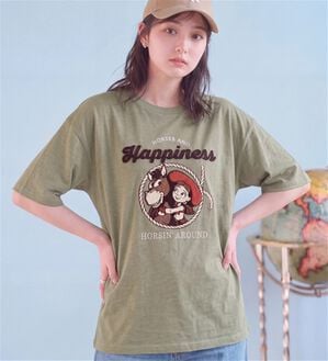 BELLUNA（ベルーナ）の「＜Disney＞【トイ・ストーリー5】サガラ刺しゅうゆったりチュニック（カットソー）」｜カーキ