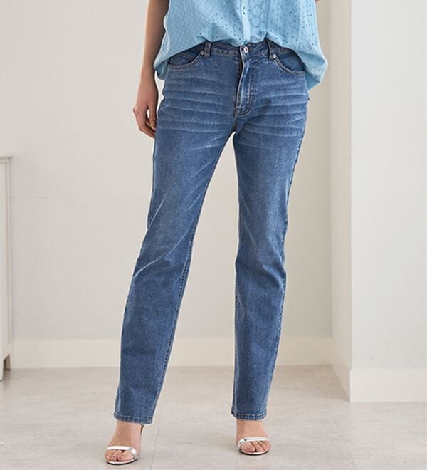 BELLUNA（ベルーナ）の「ヒンヤリ冷感！ライトオンスジーンズ（フルレングスパンツ）」｜詳細画像