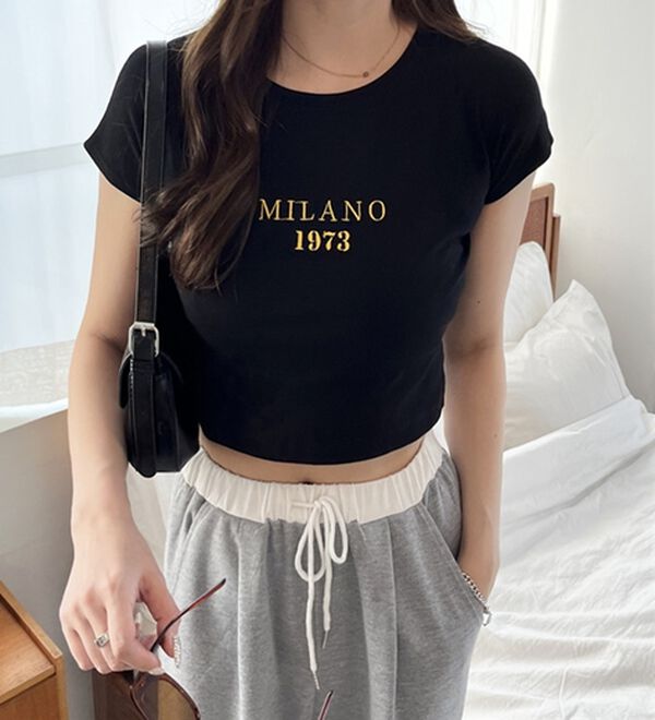 GeeRA（ジーラ）の「刺しゅうロゴコンパクトＴシャツ（カットソー）」｜詳細画像