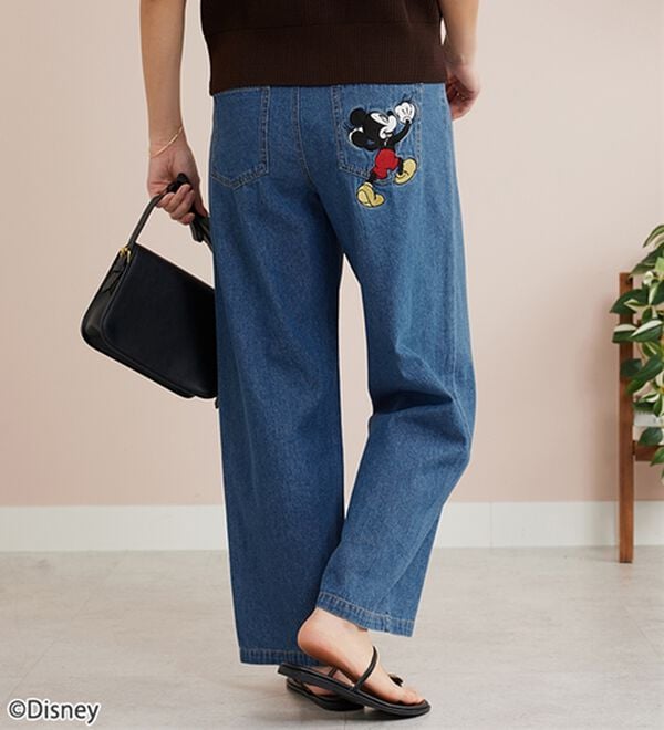 BELLUNA（ベルーナ）の「＜Ｄｉｓｎｅｙ＞刺しゅうデニムパンツ（ワイドパンツ・ガウチョ）」｜詳細画像