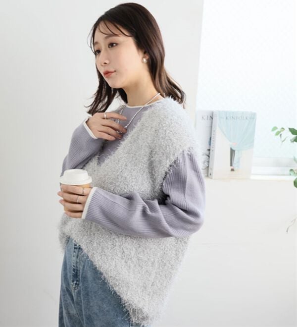 A HAPPY MARILYN（アハッピーマリリン）の「【ＬＬ～６Ｌ】＜新色追加＞Ｔシャツ感覚で着れるカメレオン級の着回しが叶うリブニット（ニット・セーター）」｜詳細画像