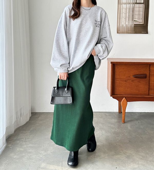 GeeRA（ジーラ）の「【着回し力◎】楽ちんすっきり見え！リブロングスカート（ロングスカート）」｜詳細画像