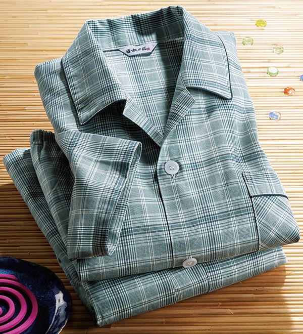 「日本製ひんやり綿１００％播州織パジャマ（メンズルームウェア）」｜詳細画像