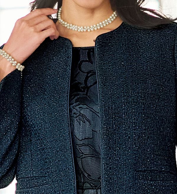 BELLUNA（ベルーナ）の「花柄オパール素材ワンピースアンサンブル（ワンピースセットスーツ）」｜詳細画像