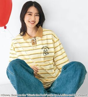 BELLUNA（ベルーナ）の「＜Ｄｉｓｎｅｙ＞【プー】刺しゅう衿付きボーダープルオーバー（カットソー）」｜クリーム系