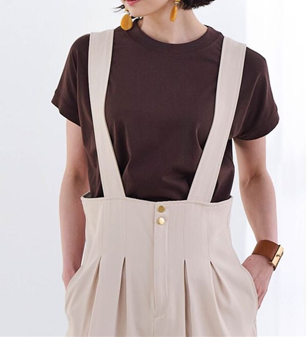 RANAN（ラナン）の「【選べる袖丈】＜BC＞綿100％プチハイネックＴシャツ（カットソー）」｜詳細画像