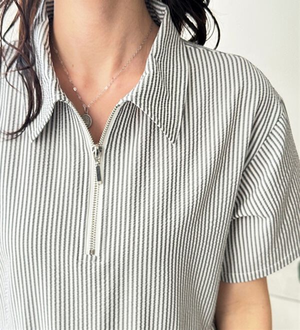 GeeRA（ジーラ）の「サッカーティアードハーフジップワンピース（その他ワンピース）」｜詳細画像