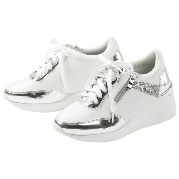 RANAN（ラナン）の「幅広ゆったりレースアップウェッジスニーカー（スニーカー）」｜ホワイト