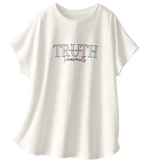 BELLUNA（ベルーナ）の「ひんやリッチコットン大人のゆったりドルマンＴシャツ（カットソー）」｜オフ白