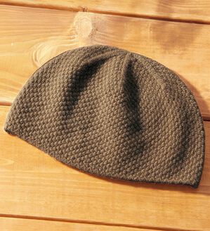 「日本製　洗えるカシミヤニットワッチ（メンズ帽子）」｜ベージュ