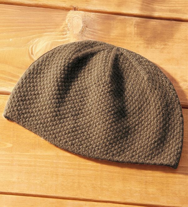 「日本製　洗えるカシミヤニットワッチ（メンズ帽子）」｜ベージュ