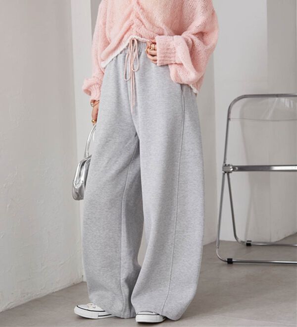 RANAN（ラナン）の「裏起毛カーブスウェットパンツ（その他パンツ）」｜グレー