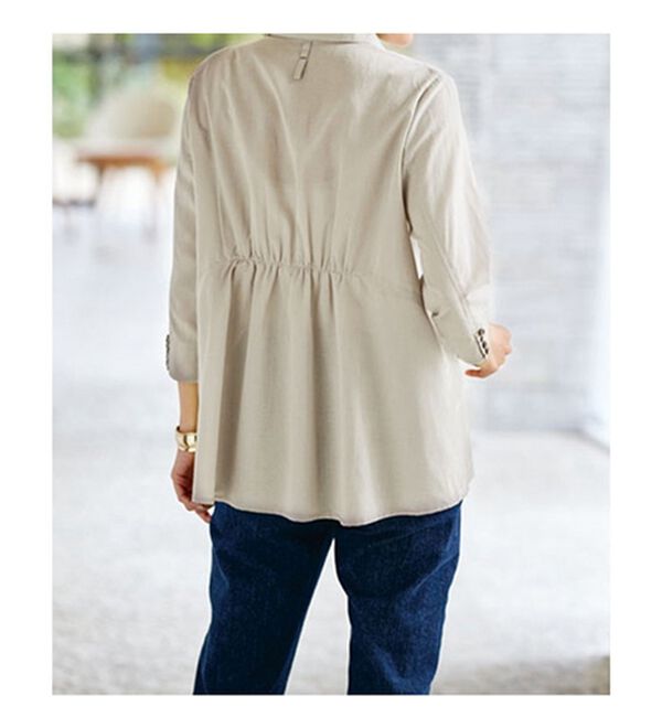 BELLUNA（ベルーナ）の「英字刺しゅうゆったりシャツブラウス（シャツ）」｜詳細画像