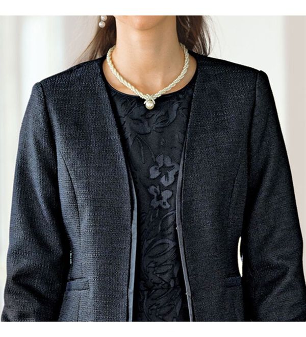 BELLUNA（ベルーナ）の「花柄オパール素材ワンピースアンサンブル（ワンピースセットスーツ）」｜詳細画像