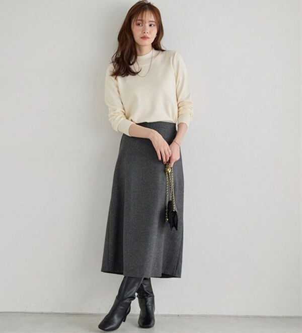 Pierrot（ピエロ）の「【Ｍ～３Ｌ】プレミアムカシミヤタッチハイネックニット（ニット・セーター）」｜詳細画像