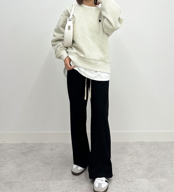 GeeRA（ジーラ）の「ふわふわあったか！裏起毛リブワイドパンツ（フルレングスパンツ）」｜詳細画像